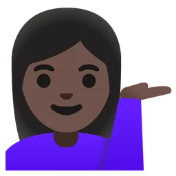 Woman Tipping Hand: Dark Skin Tone — Google