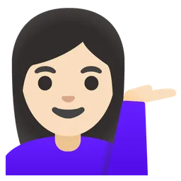 손을 내미는 여성: 밝은 피부 톤 — Google