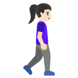 Woman Walking Facing Right: Light Skin Tone — Google