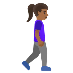 Woman Walking Facing Right: Medium-Dark Skin Tone — Google