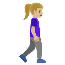 Woman Walking Facing Right: Medium-Light Skin Tone — Google