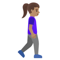Woman Walking Facing Right: Medium Skin Tone — Google
