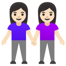 Women Holding Hands: Light Skin Tone — Google