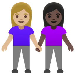 Women Holding Hands: Medium-Light Skin Tone, Dark Skin Tone — Google