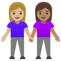 Women Holding Hands: Medium-Light Skin Tone, Medium Skin Tone — Google