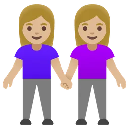 Women Holding Hands: Medium-Light Skin Tone — Google