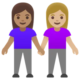 Women Holding Hands: Medium Skin Tone, Medium-Light Skin Tone — Google