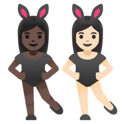 Women With Bunny Ears: Dark Skin Tone, Light Skin Tone Google