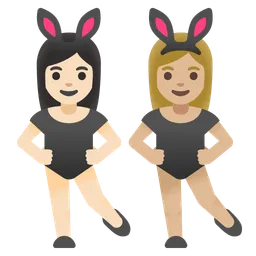 Women With Bunny Ears: Light Skin Tone, Medium-Light Skin Tone Google
