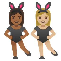 Women With Bunny Ears: Medium-Dark Skin Tone, Medium-Light Skin Tone Google