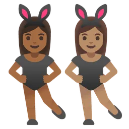 Women With Bunny Ears: Medium-Dark Skin Tone, Medium Skin Tone Google