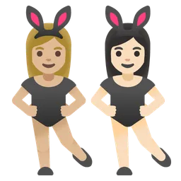 Women With Bunny Ears: Medium-Light Skin Tone, Light Skin Tone Google