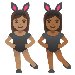 Women With Bunny Ears: Medium Skin Tone, Medium-Dark Skin Tone Google