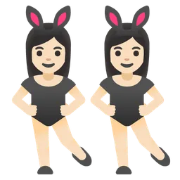 토끼 귀를 한 여자들: 밝은 피부색 Google