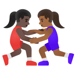 Women Wrestling: Dark Skin Tone, Medium-Dark Skin Tone Google