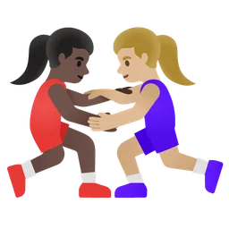 Women Wrestling: Dark Skin Tone, Medium-Light Skin Tone Google