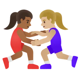 Women Wrestling: Medium-Dark Skin Tone, Medium-Light Skin Tone Google
