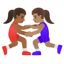 Women Wrestling: Medium-Dark Skin Tone, Medium Skin Tone Google