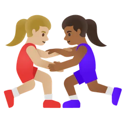 Women Wrestling: Medium-Light Skin Tone, Medium-Dark Skin Tone Google