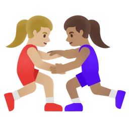 Women Wrestling: Medium-Light Skin Tone, Medium Skin Tone Google