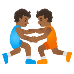 People Wrestling: Medium-Dark Skin Tone Google