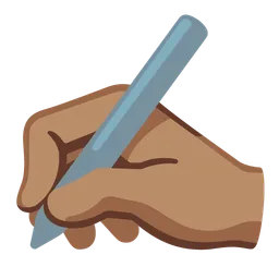 Writing Hand: Medium Skin Tone — Google