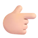 백핸드 인덱스가 오른쪽을 향함: 밝은 피부 톤