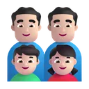가족: 남자, 남자, 여자아이, 남자아이: 밝은 피부색