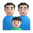 가족: 남자, 남자, 남자아이: 밝은 피부색