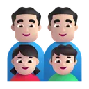 가족: 남자, 남자, 여자아이, 남자아이: 밝은 피부색
