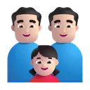 가족: 남자, 남자, 여자아이: 밝은 피부색