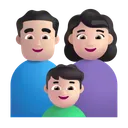 가족: 남자, 여자, 남자아이: 밝은 피부색