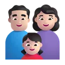 가족: 남자, 여자, 여자아이: 밝은 피부색