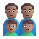 Family - Man: Medium Skin Tone, Man: Medium Skin Tone, Boy: Medium Skin Tone, Boy: Medium Skin Tone