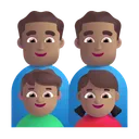 Family - Man: Medium Skin Tone, Man: Medium Skin Tone, Boy: Medium Skin Tone, Girl: Medium Skin Tone