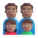 Family - Man: Medium Skin Tone, Man: Medium Skin Tone, Girl: Medium Skin Tone, Boy: Medium Skin Tone