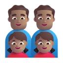 Family - Man: Medium Skin Tone, Man: Medium Skin Tone, Girl: Medium Skin Tone, Girl: Medium Skin Tone