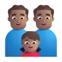 Family - Man: Medium Skin Tone, Man: Medium Skin Tone, Girl: Medium Skin Tone