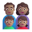 Family - Man: Medium Skin Tone, Woman: Medium Skin Tone, Boy: Medium Skin Tone, Girl: Medium Skin Tone