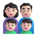 가족: 남자, 여자, 남자아이, 남자아이: 밝은 피부색