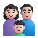 가족: 남자, 여자, 남자아이: 밝은 피부색