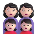 가족: 여자, 여자, 여자아이, 여자아이: 밝은 피부색