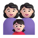 가족: 여자, 여자, 여자아이: 밝은 피부색