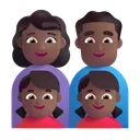 Family - Woman: Medium-Dark Skin Tone, Man: Medium-Dark Skin Tone, Girl: Medium-Dark Skin Tone, Girl: Medium-Dark Skin Tone