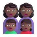 Family - Woman: Medium-Dark Skin Tone, Woman: Medium-Dark Skin Tone, Boy: Medium-Dark Skin Tone, Girl: Medium-Dark Skin Tone