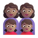 Family - Woman: Medium Skin Tone, Woman: Medium Skin Tone, Girl: Medium Skin Tone, Girl: Medium Skin Tone