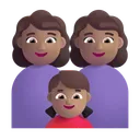 Family - Woman: Medium Skin Tone, Woman: Medium Skin Tone, Girl: Medium Skin Tone