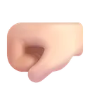 왼쪽을 향한 주먹: 밝은 피부 톤