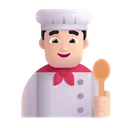 남자 요리사: 밝은 피부 톤