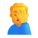 남자 얼굴 손바닥